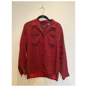 Vintage Liz Clairborne Lizsport Petite Sheer Plaid Top | Size S